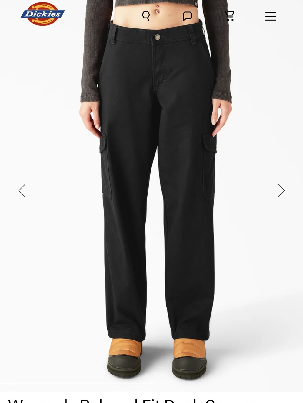 Dickies Women's Straight Leg Cargo Pants — Black